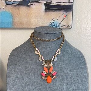 STELLA & DOT Gold Tone Multicolor Statement Necklace